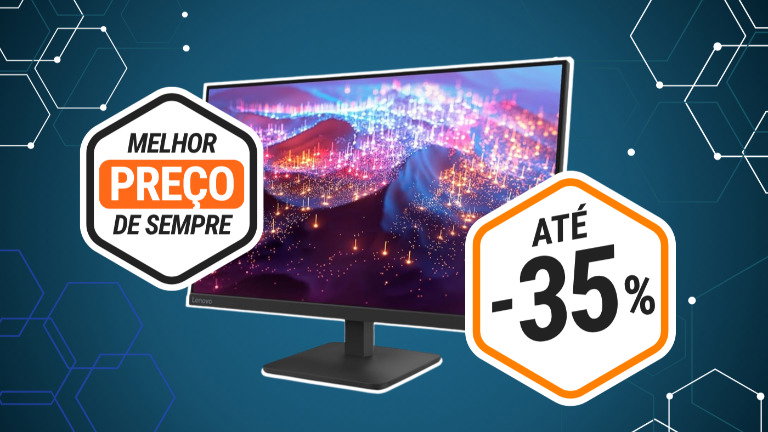 A Lenovo se superou com 35% de desconto neste monitor Full HD de 27"