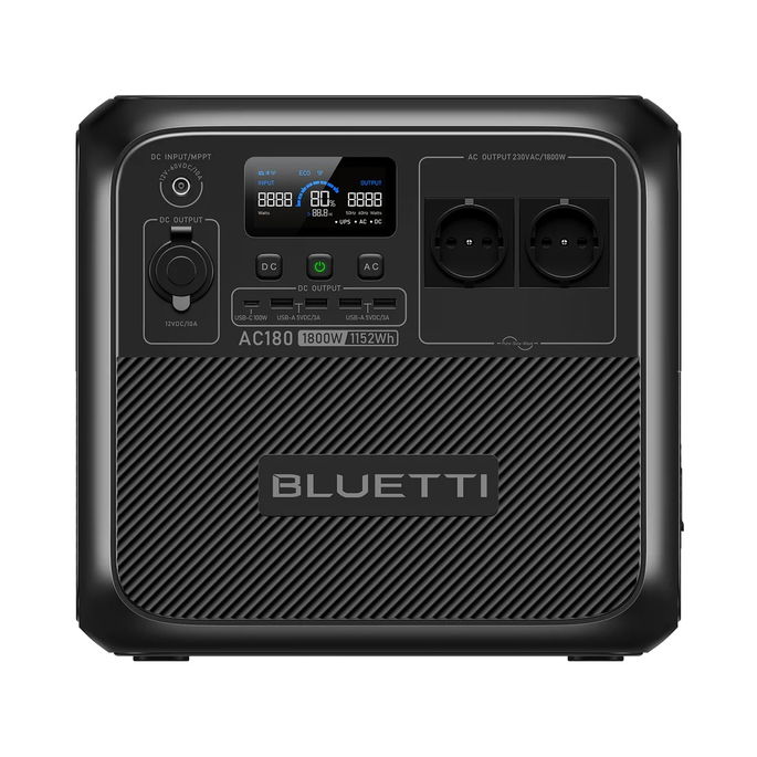 BLUETTI AC180 — 1.800W / 1.152Wh / 9 tomadas