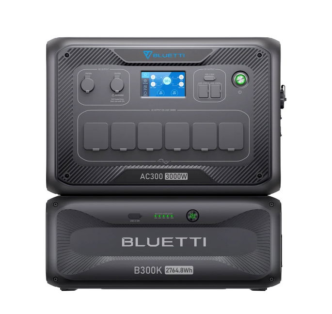 BLUETTI AC300 + B300K — 3.000W / desde 2.764Wh / 10 saídas