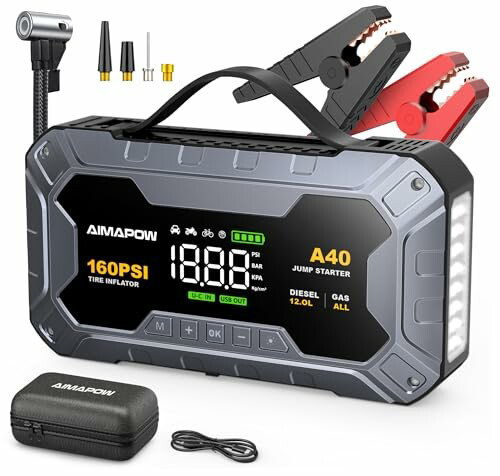 AIMAPOW Arrancador 8000A com Compresor 160 PSI