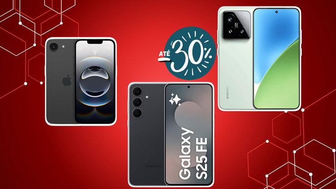 Telemóveis Xiaomi, iPhone, Samsung com desconto até 30%