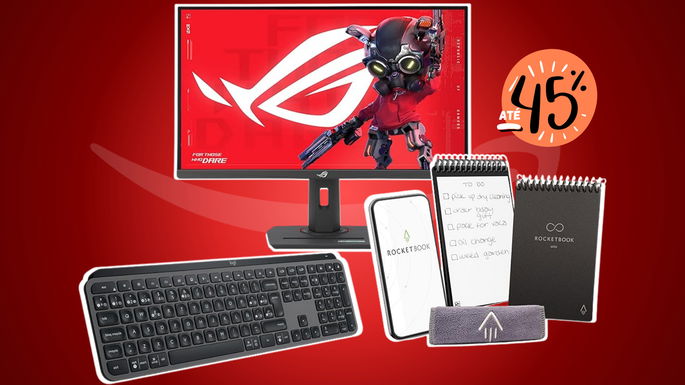 gadgtes tech como monitores, caderno inteligente e teclado na Amazon