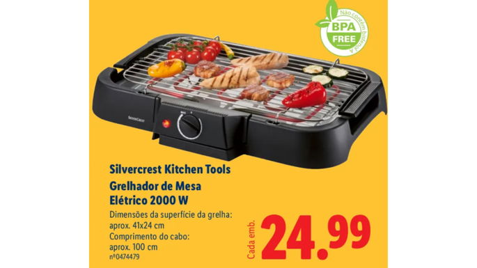 grelhador elétrico para mesa no Lidl