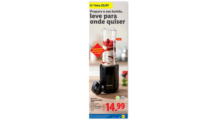 Máquina de Batidos 300 W no Lidl
