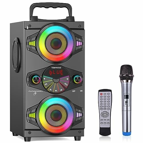 Altifalante Bluetooth A52 60 W com subwoofer e microfone