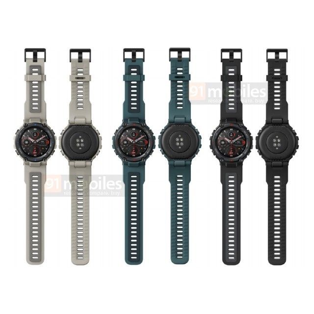 Renderizações do Amazfit T-Rex Pro. Crédito: Sudhanshu Ambhore / 91mobiles
