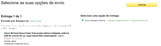 Amazon Portugal envios