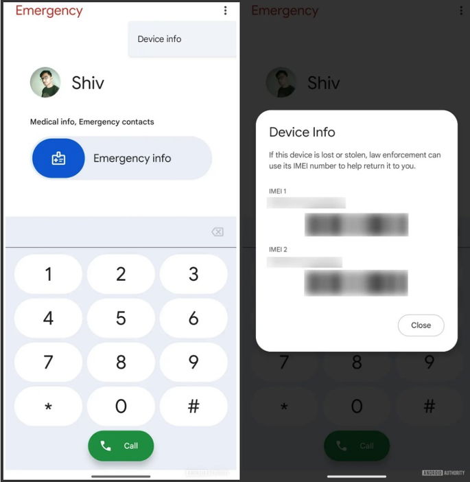 Android IMEI ecrã de bloqueio