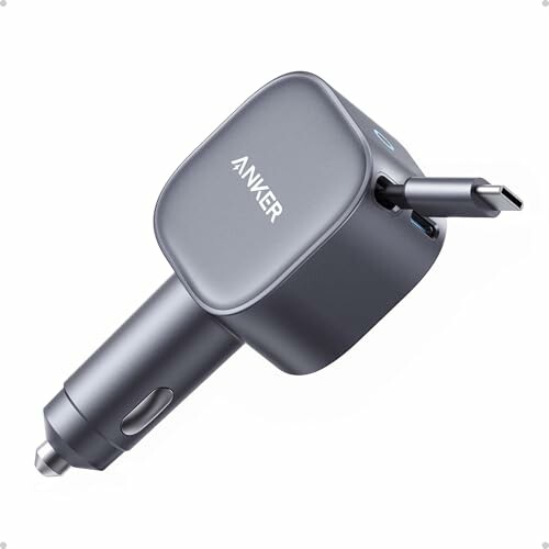 Anker Nano A2738 carregador de carro USB-C 75 W com cabo retr&aacute;til