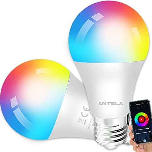 ANTELA Bombilla LED RGB E27 2 unidades