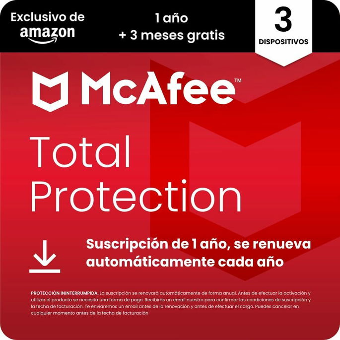 McAfee Total Protection para 3 dispositivos 2025