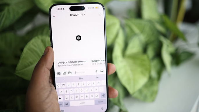 App do ChatGPT no telemóvel