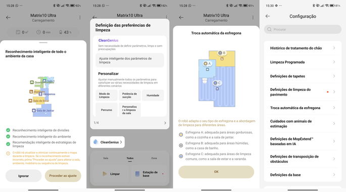 Interface da app DreameHome