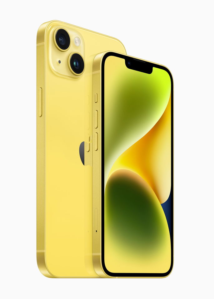 iPhone 14 e 14 Plus amarelo