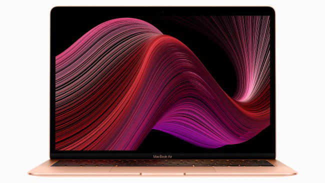 golden Apple MacBook Air notebook computer