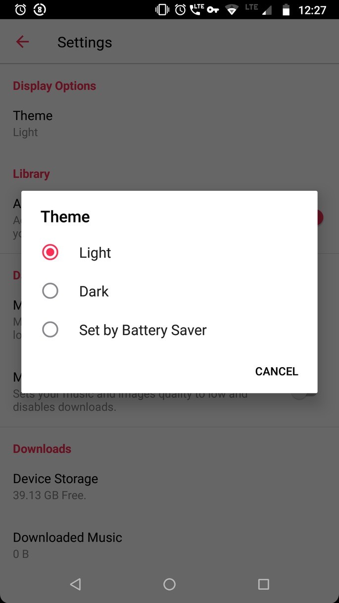 dark mode apple music