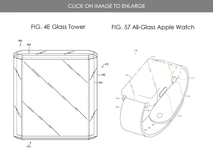 Apple Watch e Mac em vidro