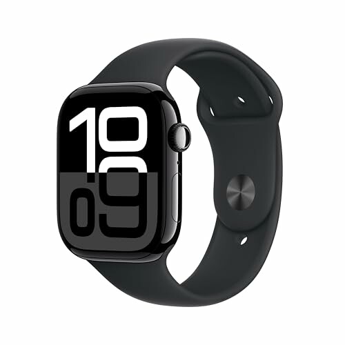 Apple Watch Series 10 GPS Smartwatch com caixa de alumínio preto brilhante de 46 mm, Monitor de trei