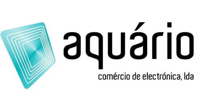 Logótipo Aquário Eletrónica em fundo branco