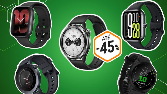 cinco relógios inteligente com descontos até 45%
