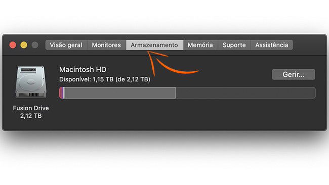 Espaço em disco macOS