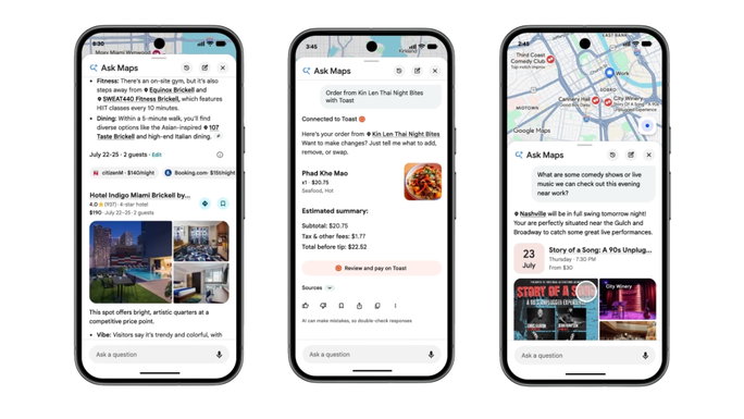 Atualiza&ccedil;&atilde;o do Google Maps permitir&aacute; pedir comida, reservar hot&eacute;is e comprar bilhetes