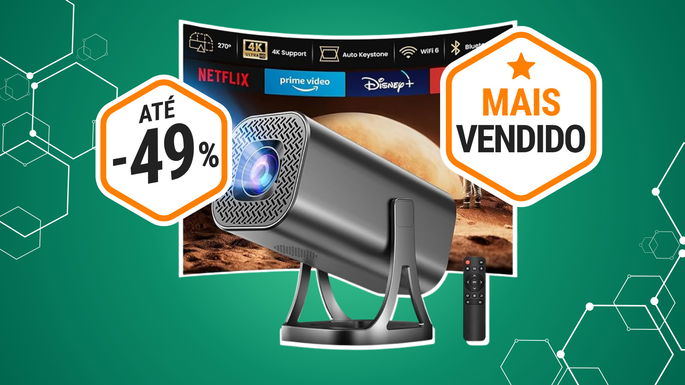 Projetor portátil com WiFi com desconto de 49%
