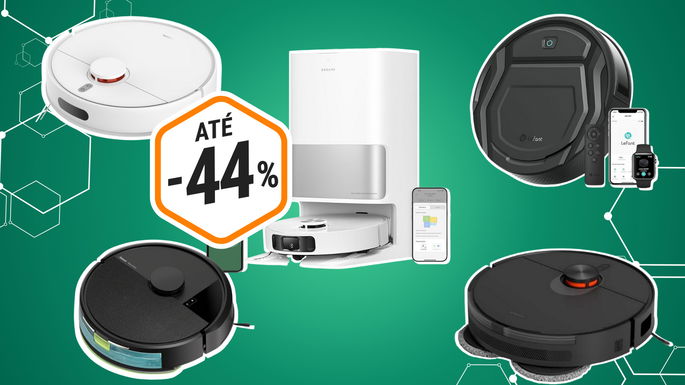 cinco aspiradores robot com desconto de até 44%