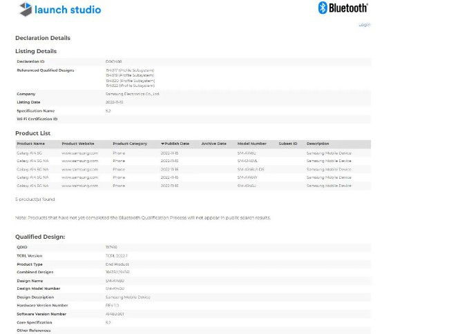 Bluetooth SIG Samsung Galaxy
