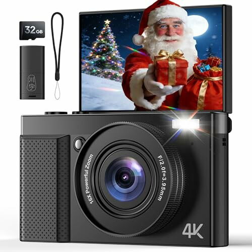 C&acirc;mara Digital 4K 64 MP com Tela Abat&iacute;vel