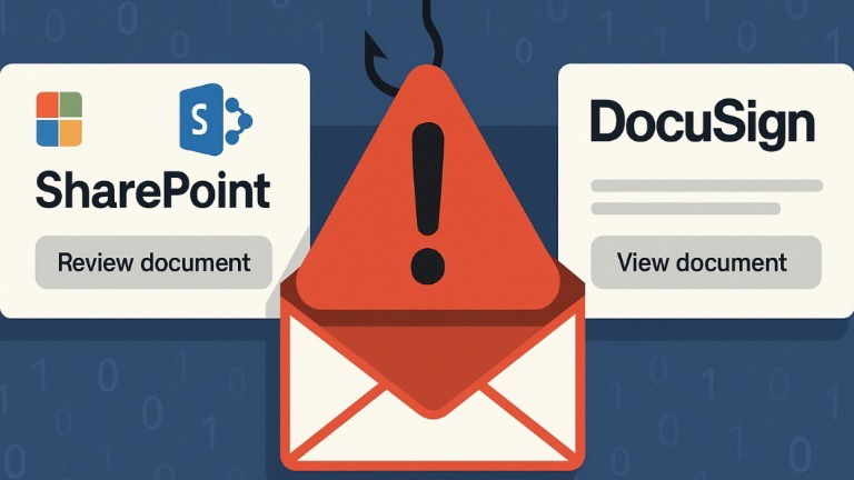 Campanha de phishing imita SharePoint e DocuSign e engana milhares de utilizadores