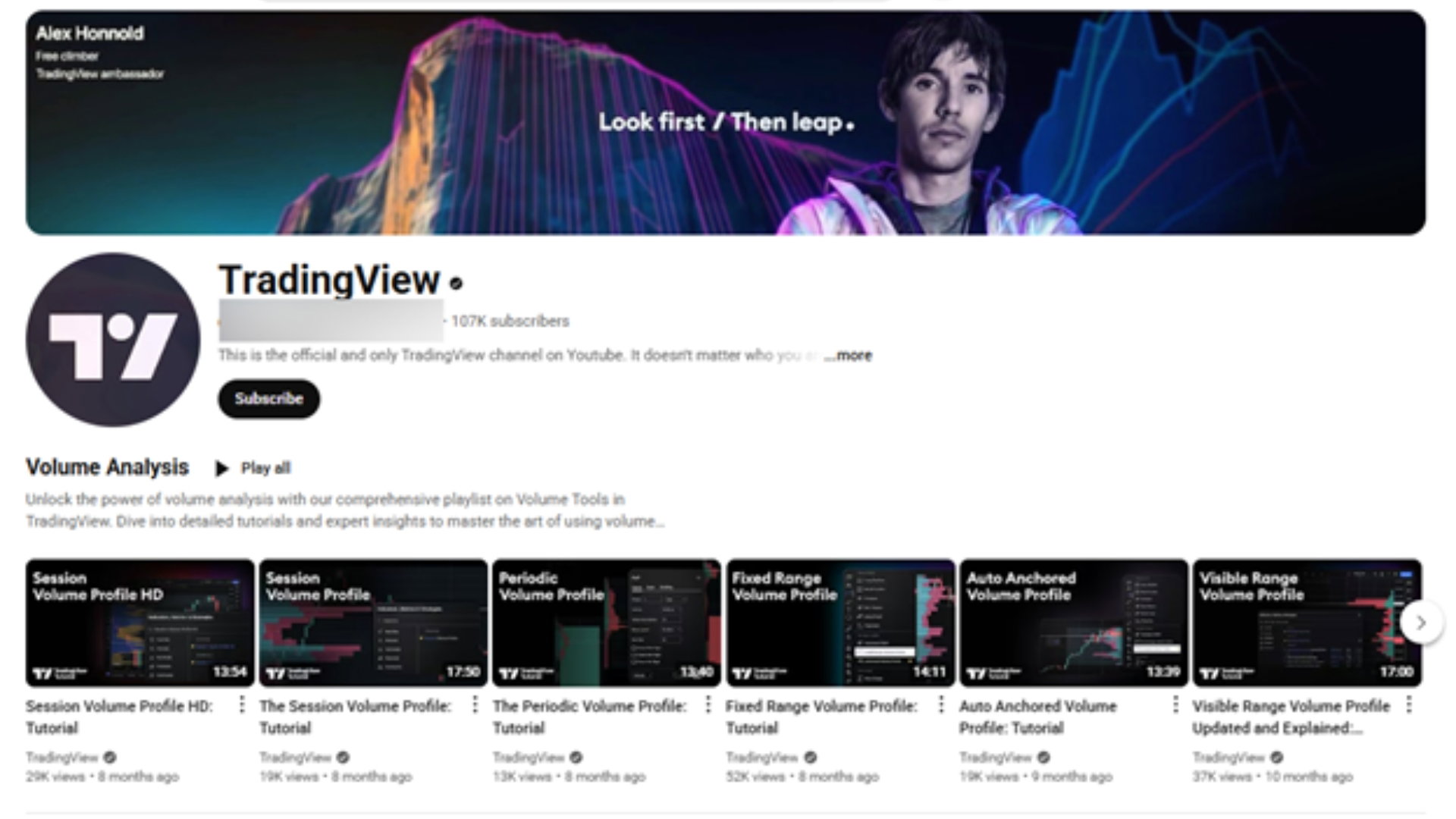 Canal falso da Trading View no YouTube