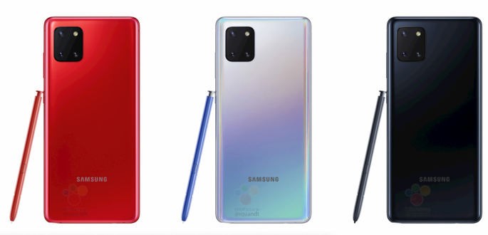 Renders do Samsung Galaxy Note 10 Lite. Crédito: WinFuture