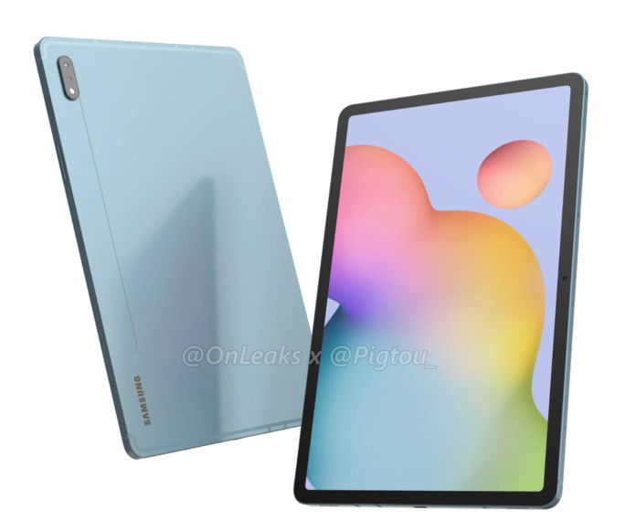 Renders do Samsung Galaxy Tab S7. Crédito: OnLeaks