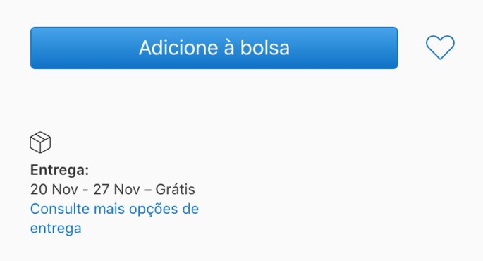 Previsão de entrega do iPhone 12 Pro no site oficial da Apple