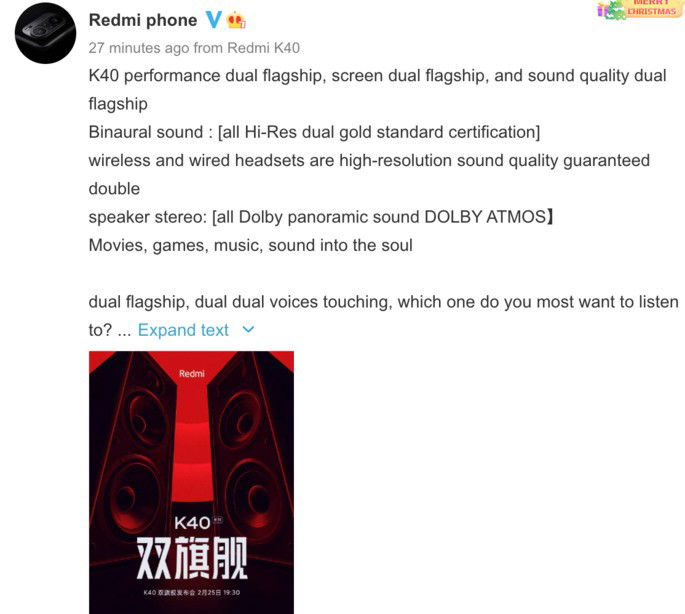 Redmi promove Dolby Atmos nos K40