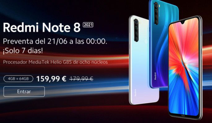 Xiaomi Redmi Note 8 2021 em pré-venda por 159,99 €