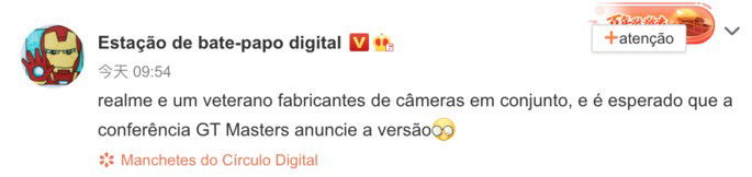A publicação de Digital Chat Station na rede social Weibo