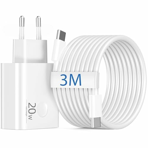 Carregador USB-C 20W + Cabo 3M para iPhone e iPad