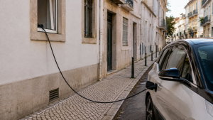 Carregar o carro elétrico com cabo pela janela é legal? Há uma nova resposta