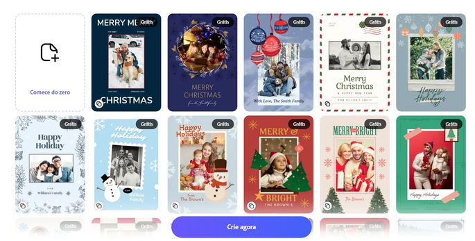 Cart&atilde;o de natal Adobe Express