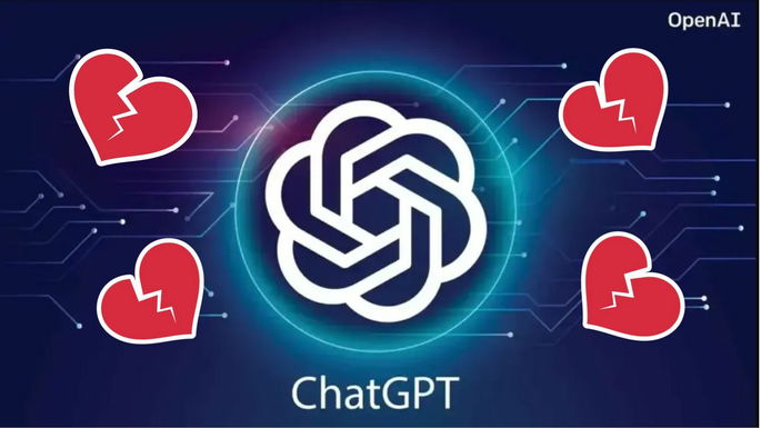 imagem de chatGPT com corações partidos