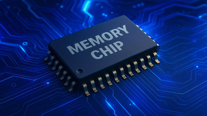 imagem de um chip de memória