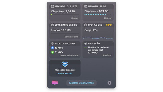 app de barra de menus