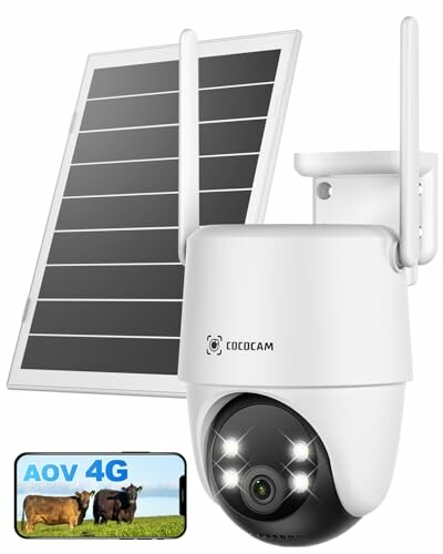 COCOCAM Câmara de Vigilância 4G AOV 24/7 Solar, Exterior, sem Wi-Fi