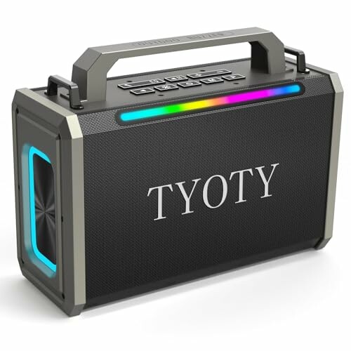 Coluna Bluetooth portátil K9 80 W com luzes LED