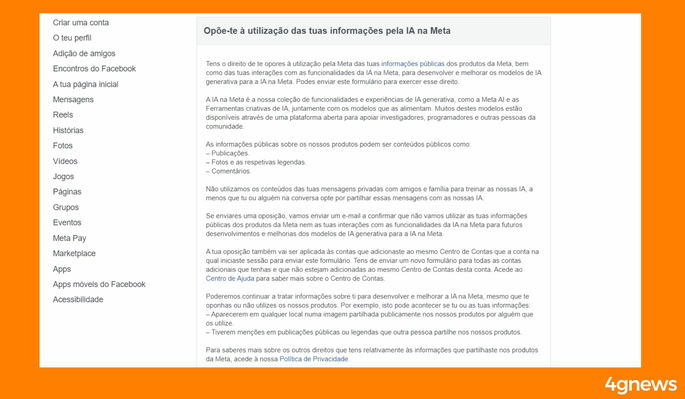 Como bloquear IA da Meta no facebook