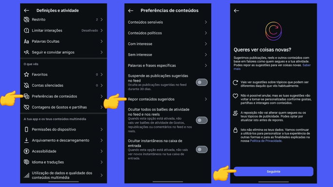 Como redefinir o algoritmo do Instagram