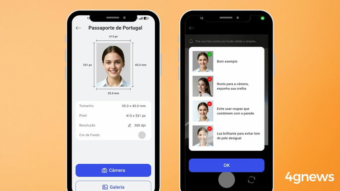 Como tirar fotos para documentos pelo telemóvel Cutout Pro Passport