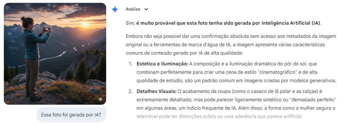 como usar o gemini para saber se uma imagem é IA